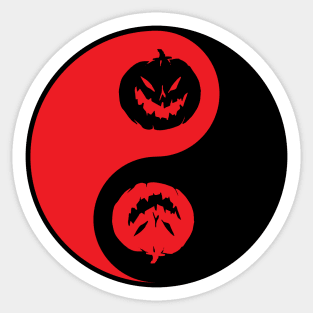 Yin Yang Jack-o-lantern Pumpkins Sticker